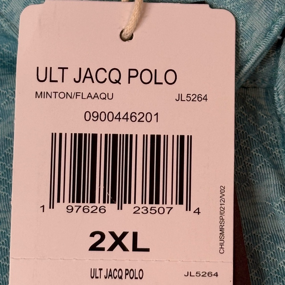 Adidas Men's Aqua Patterned Polo Shirt - Picture 5 of 5